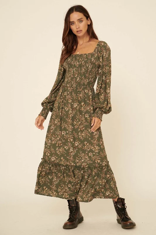 Fantastic Flora Smocked Floral Maxi Dress